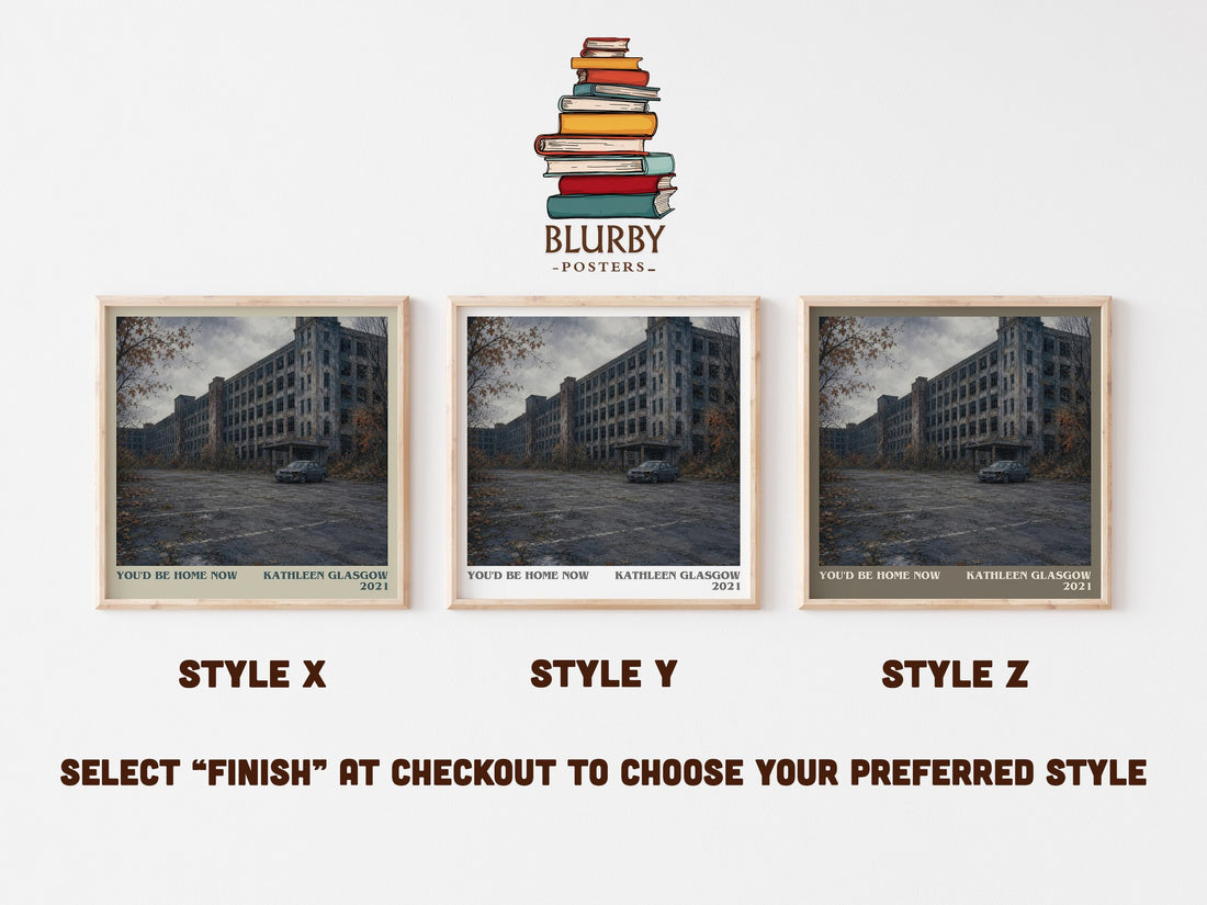 You'd Be Home Now literary print in frame leaning in hallway – young adult wall art (mockup)
