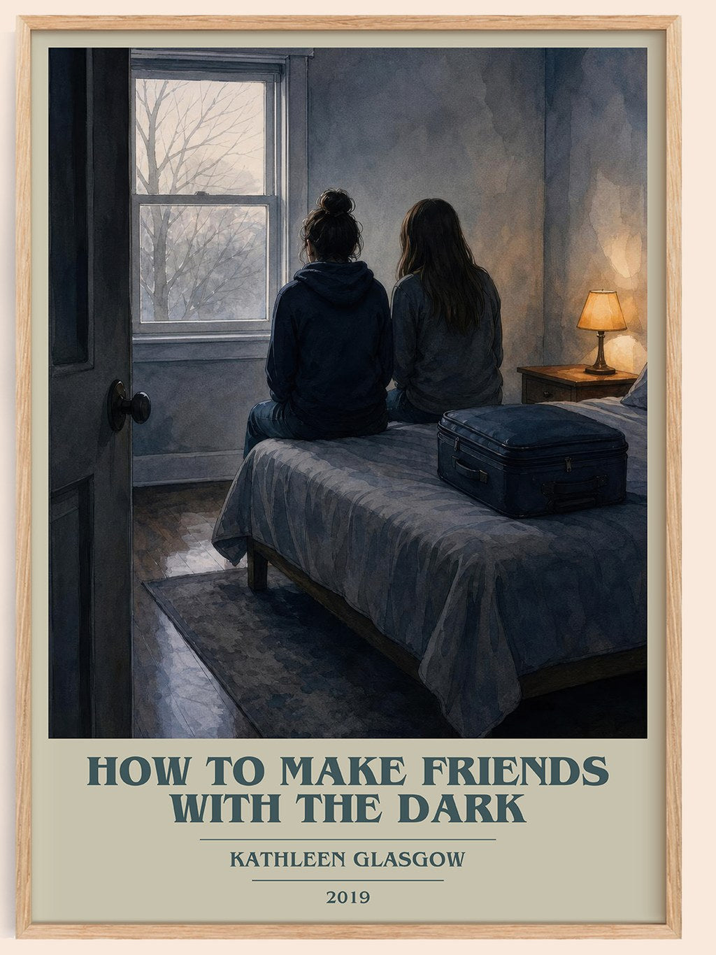 How to Make Friends with the Dark book cover book poster by Kathleen Glasgow – framed literary art print