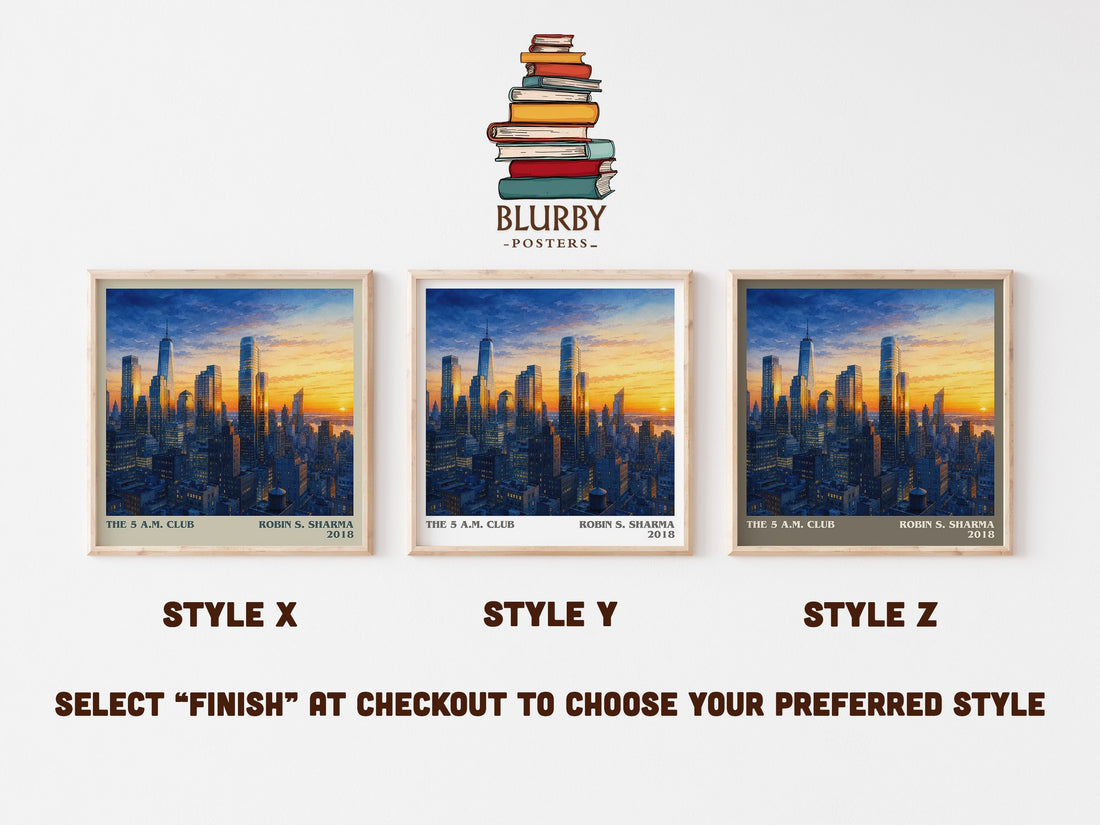The 5 a.m. Club literary print in frame leaning in hallway – non fiction wall art (mockup)
