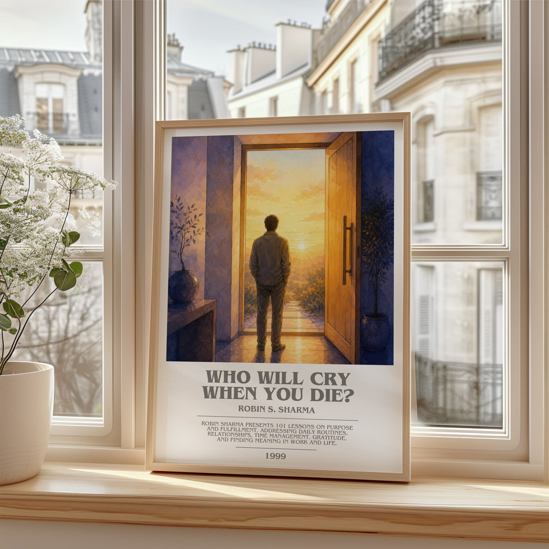 Who Will Cry When You Die? bookish poster colour and style options – Robin S. Sharma book art