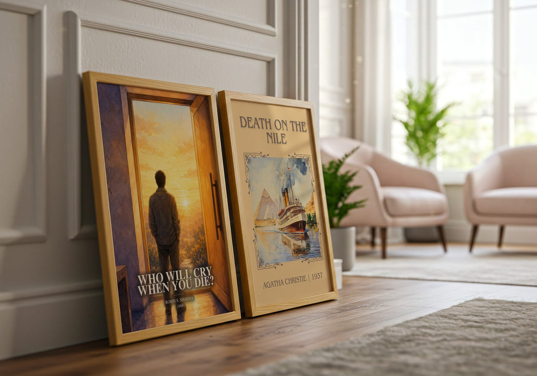 Who Will Cry When You Die? watercolour print framed by window – literary home decor