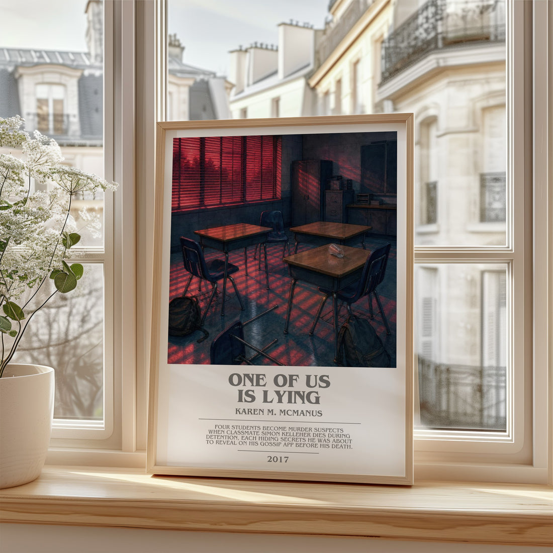 One Of Us Is Lying bookish poster colour and style options – Karen M. McManus book art