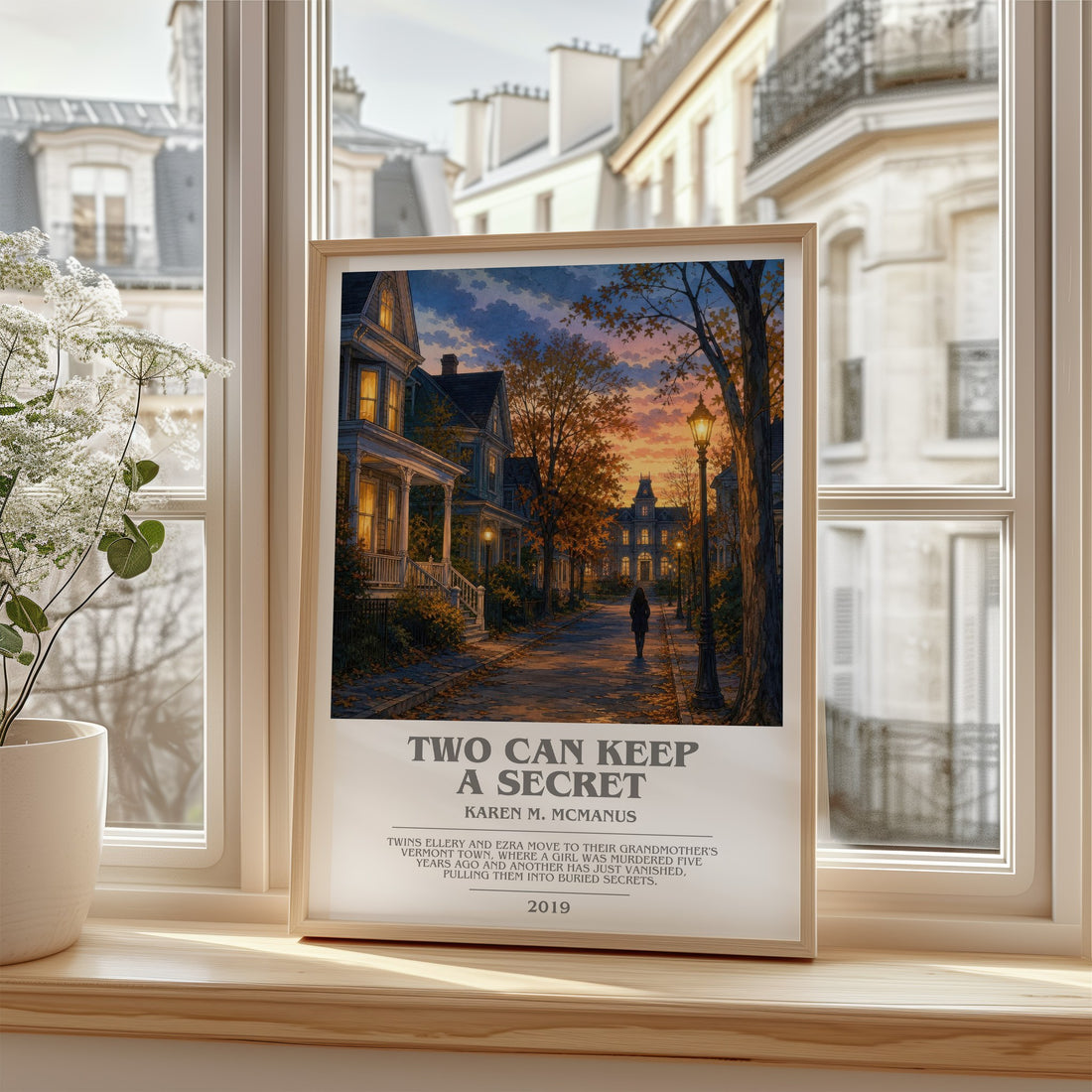 Two Can Keep a Secret bookish poster colour and style options – Karen M. McManus book art