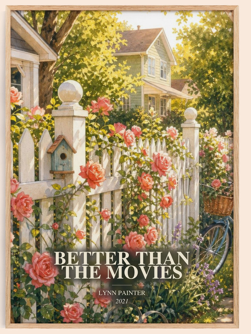 Better Than the Movies watercolour book poster by Lynn Painter – framed literary art print