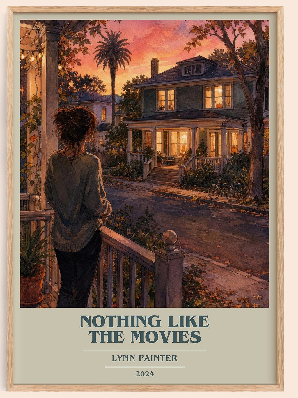 Nothing Like the Movies book cover book poster by Lynn Painter – framed literary art print