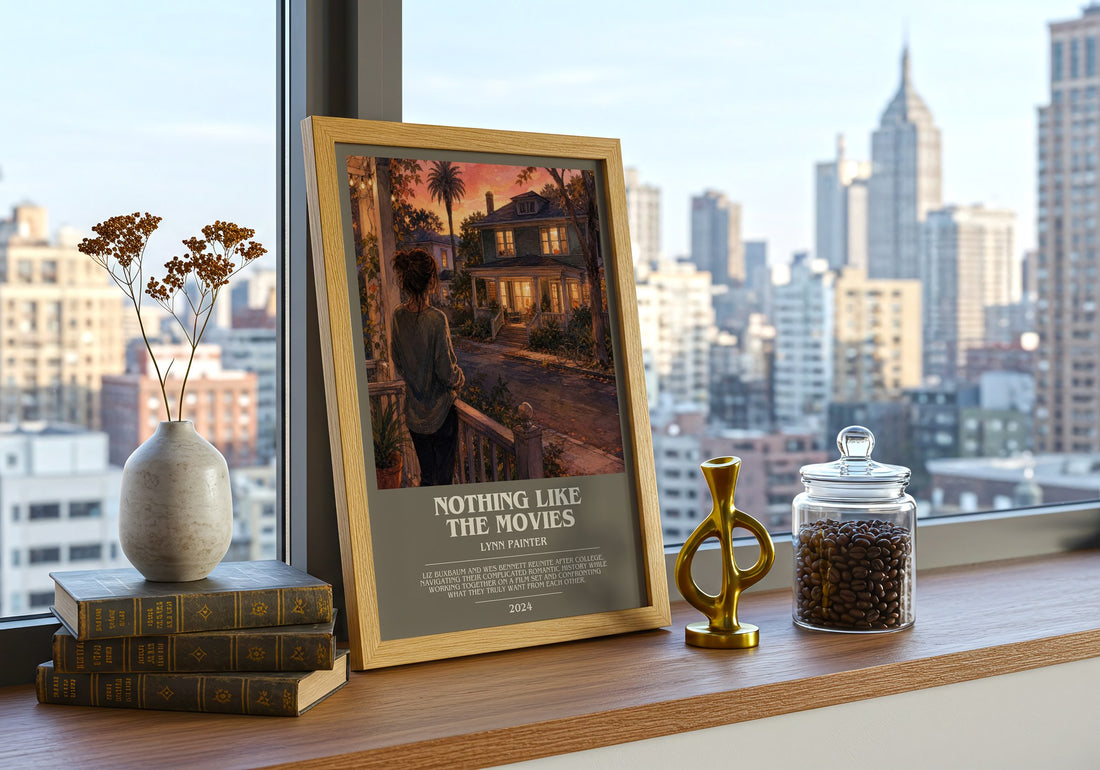 Nothing Like the Movies bookish print framed by window – literary home decor