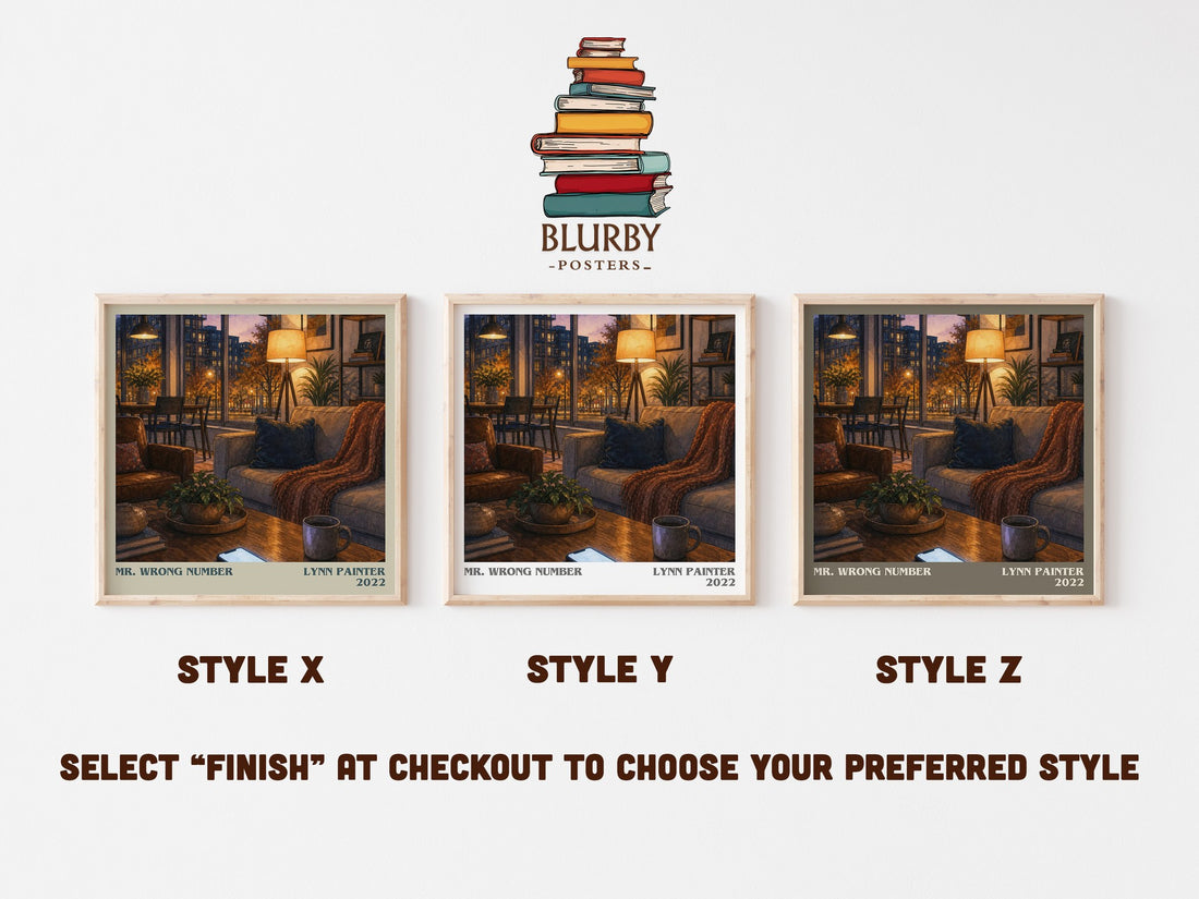 Mr. Wrong Number literary print in frame leaning in hallway – romance wall art (mockup)