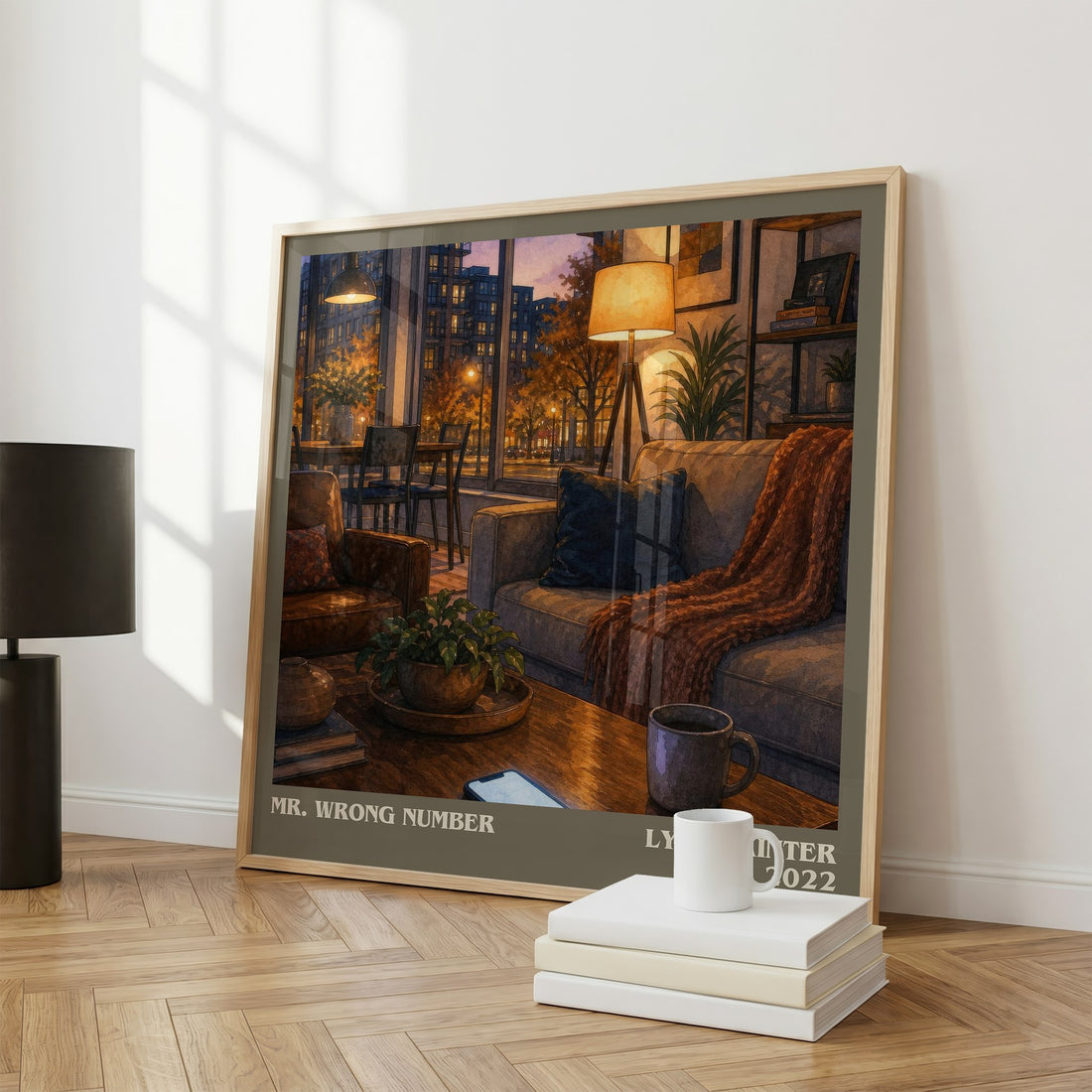 Mr. Wrong Number literary print framed by window – literary home decor