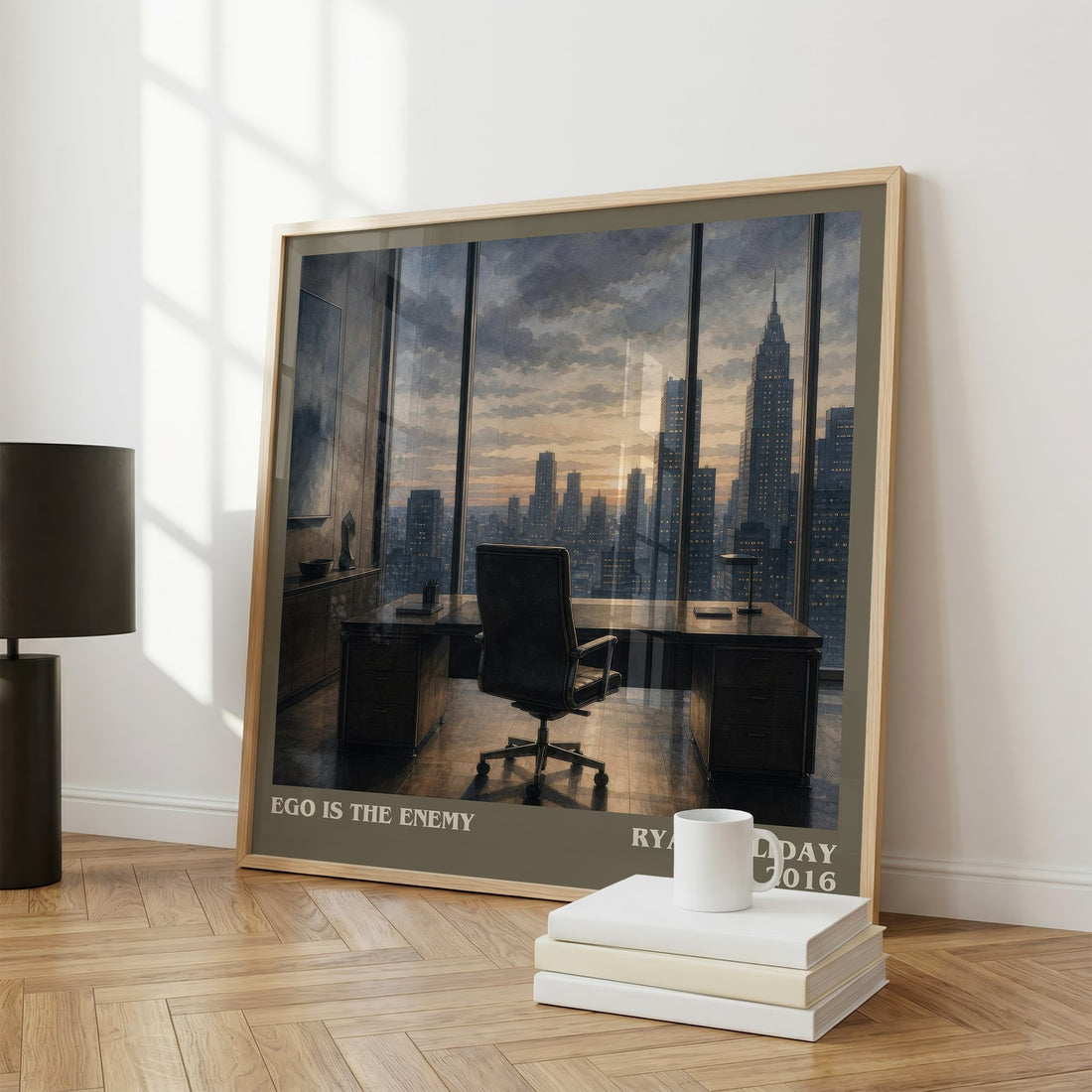 Ego is the Enemy literary print framed by window – literary home decor