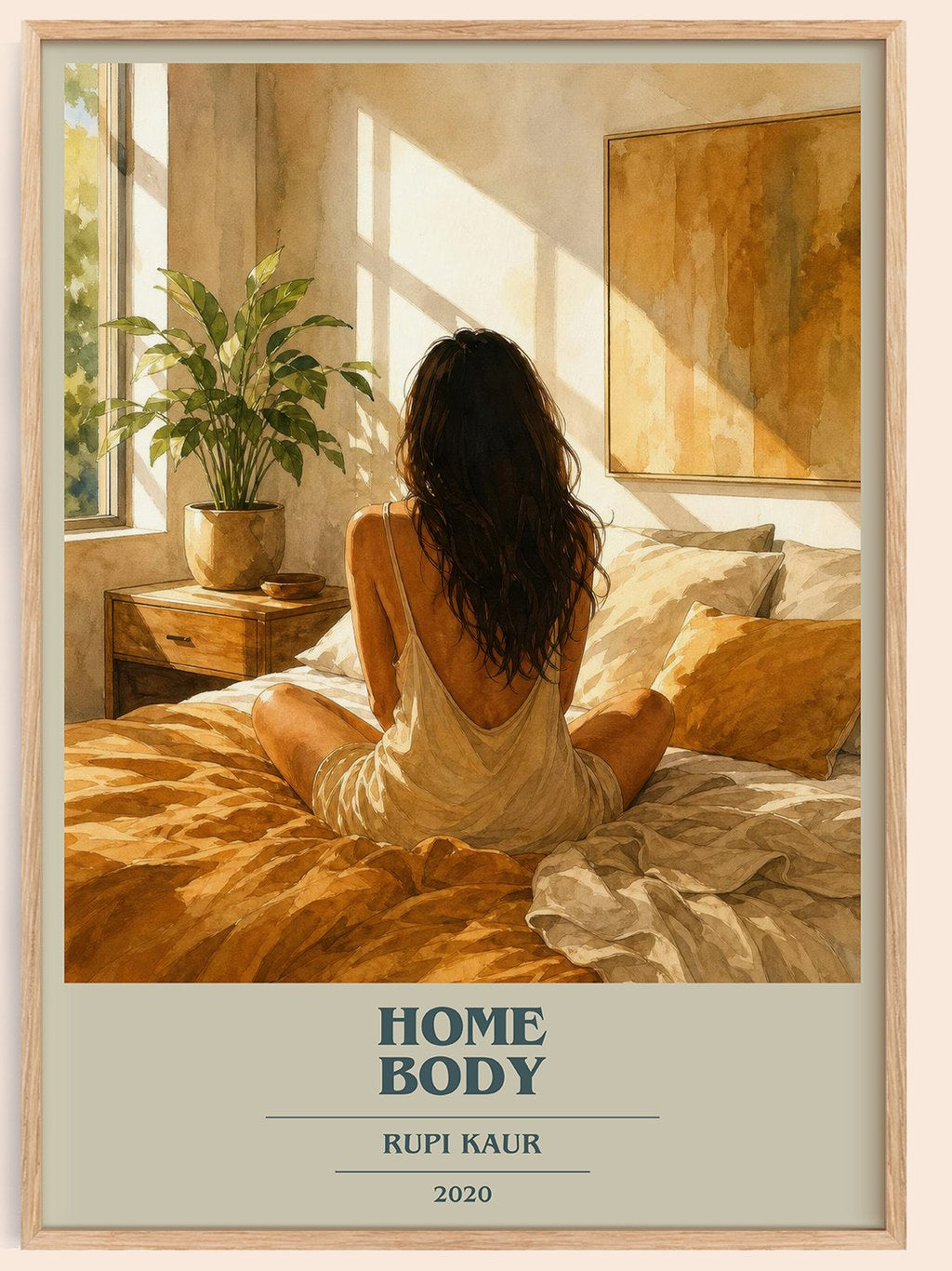 Home Body book cover book poster by Rupi Kaur – framed literary art print
