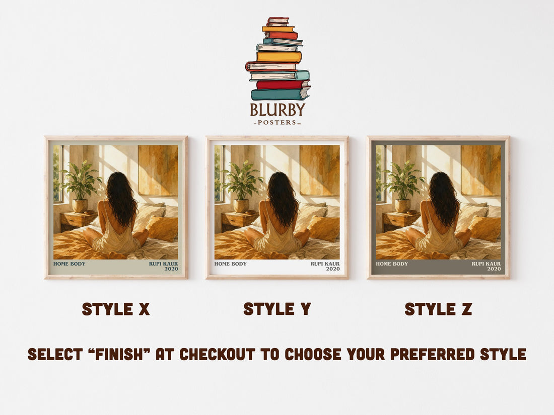 Home Body literary print in frame leaning in hallway – poetry wall art (mockup)