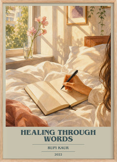 Healing Through Words Book Cover Poster by Rupi Kaur