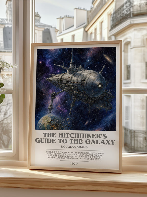 The Hitchhiker's Guide to the Galaxy bookish poster colour and style options – Douglas Adams book art