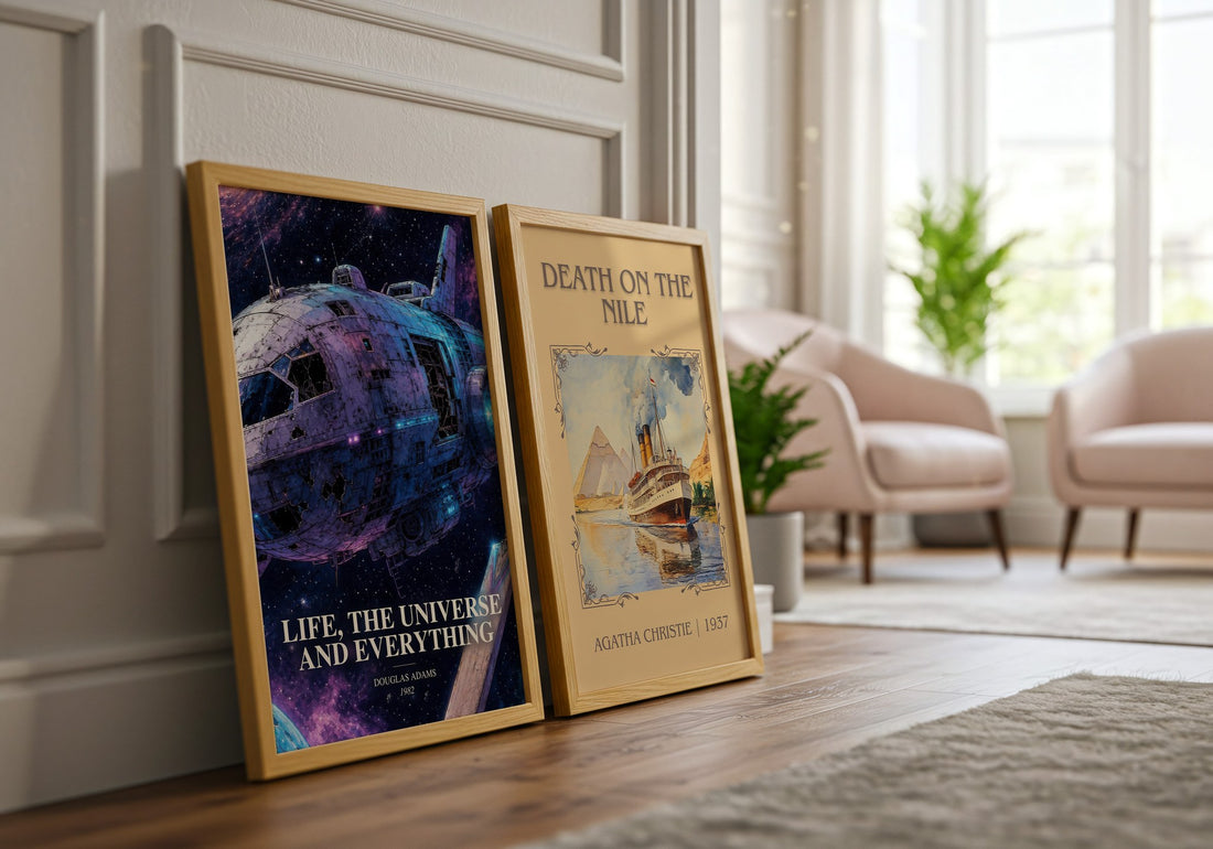 Life, the Universe and Everything watercolour print framed by window – literary home decor