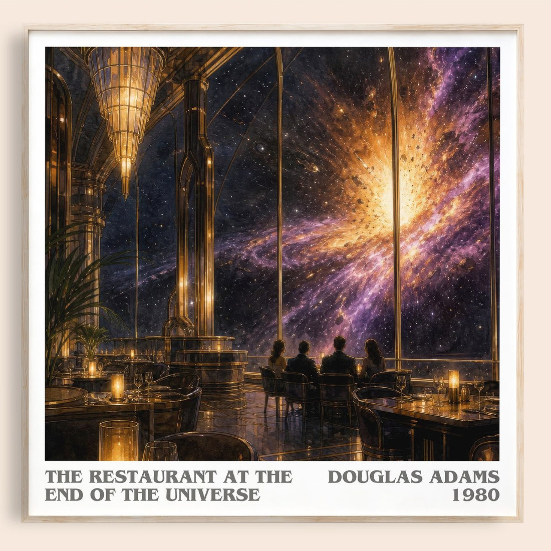 The Restaurant at the End of the Universe literary book poster by Douglas Adams – framed literary art print