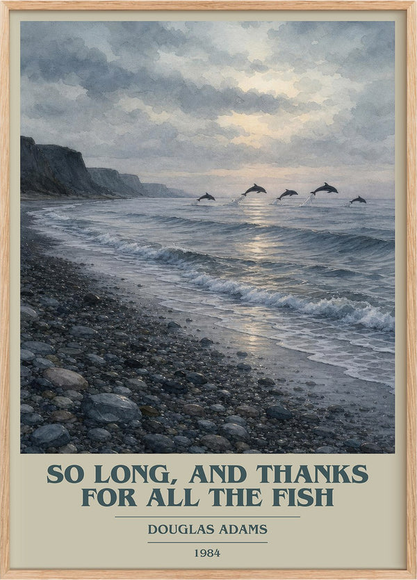 So long, and thanks for all the fish Book Cover Poster by D. Adams