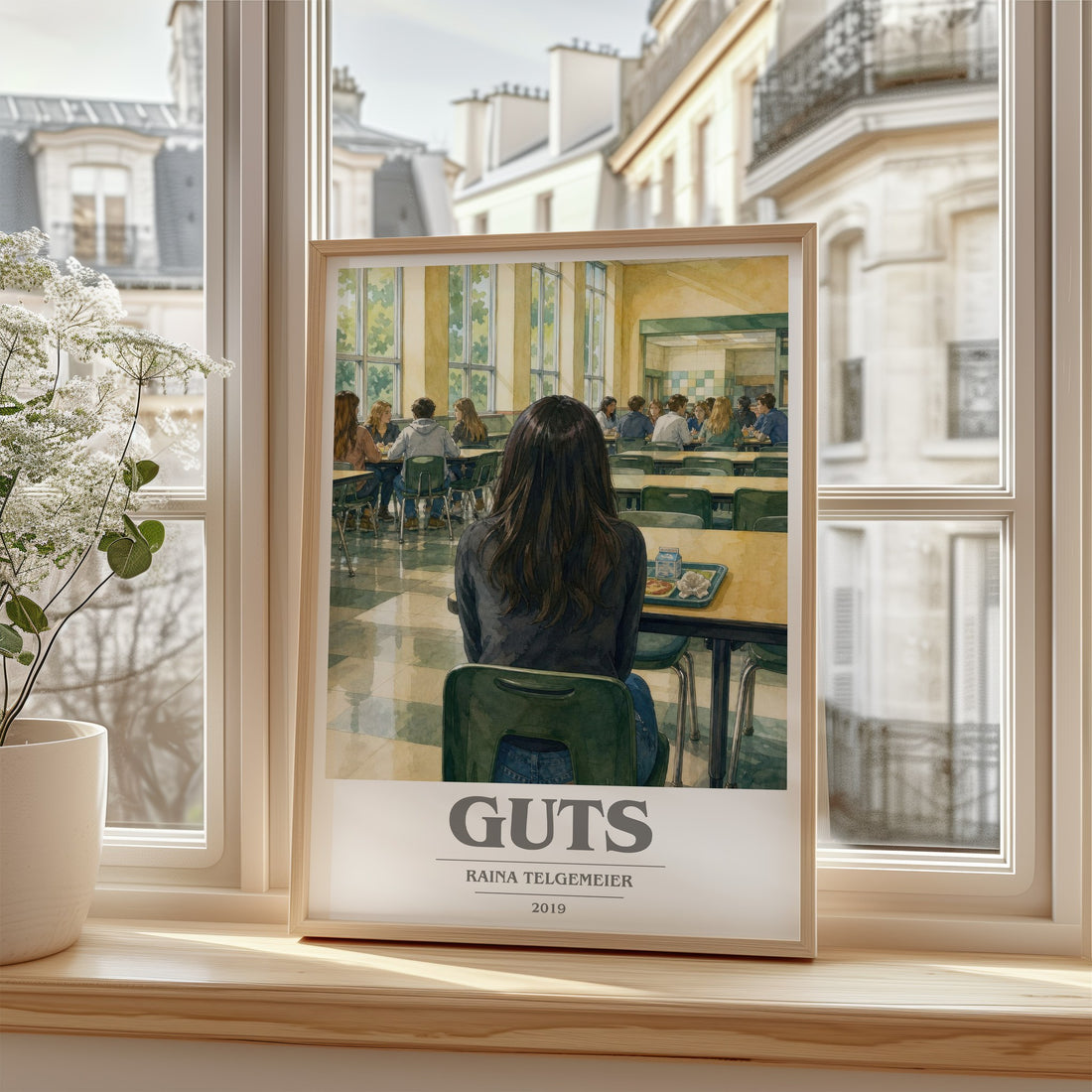 Guts book cover poster colour and style options – Raina Telgemeier book art (mockup)