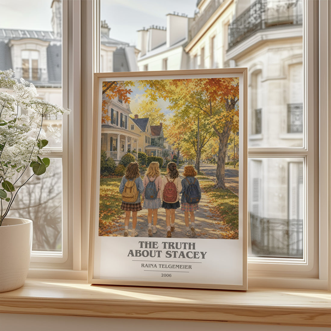 The Truth About Stacey book cover poster colour and style options – Raina Telgemeier book art (mockup)