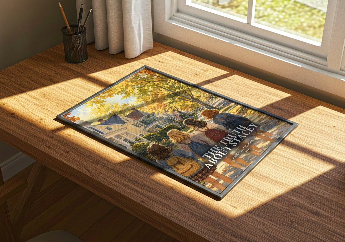 The Truth About Stacey watercolour book poster framed on wall – childrens wall art