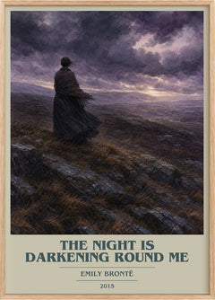 The Night is Darkening Round Me Book Cover Poster by Emily Brontë
