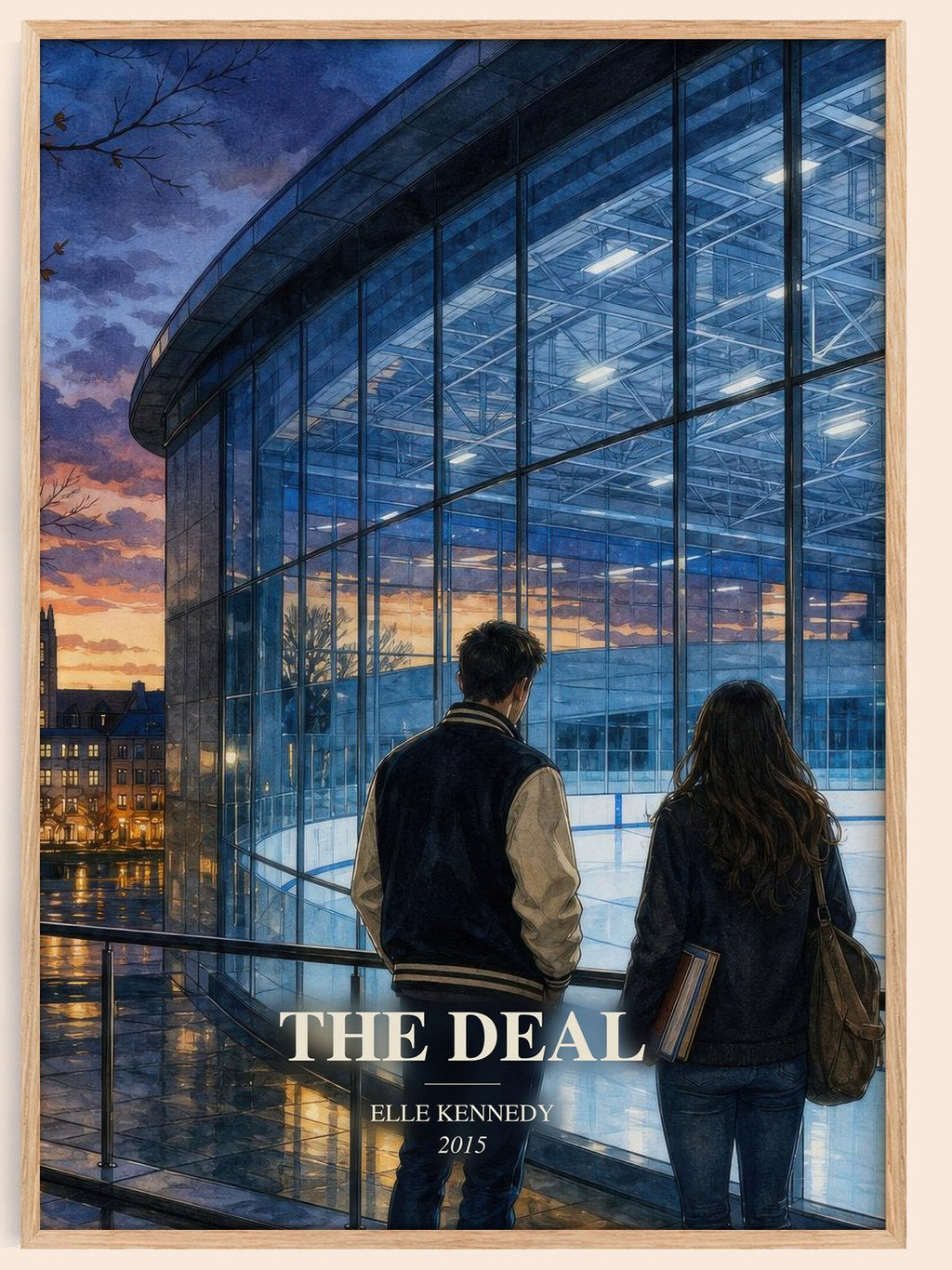 The Deal watercolour book poster by Elle Kennedy – framed literary art print