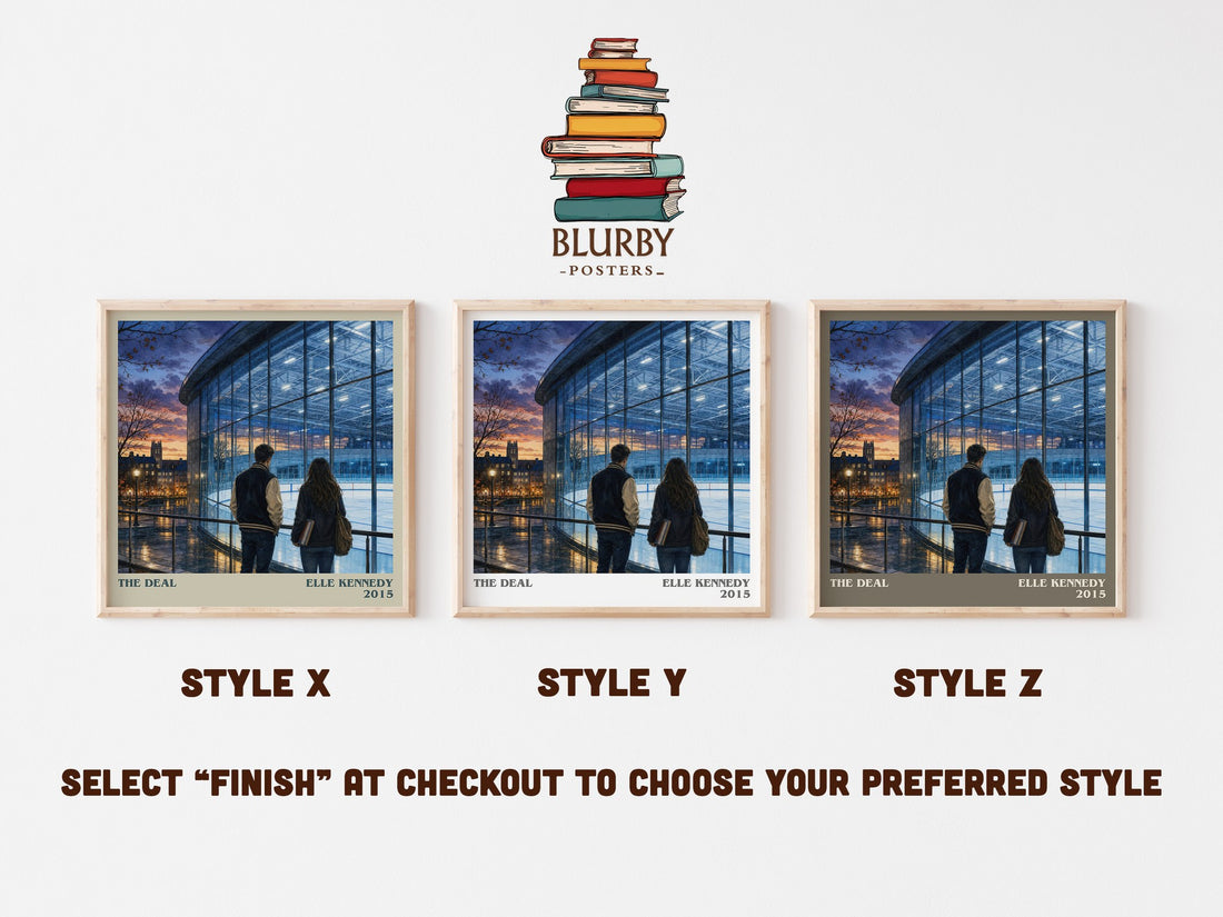 The Deal literary print in frame leaning in hallway – romance wall art (mockup)