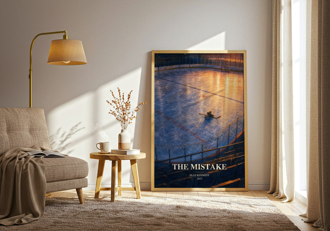 The Mistake watercolour print in frame leaning in hallway – romance wall art