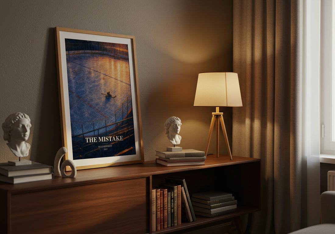 The Mistake watercolour print on bookshelf – Elle Kennedy fan gift