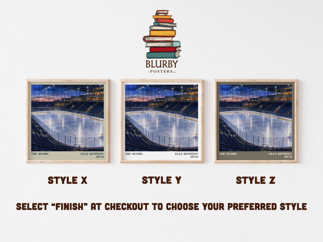 The Score literary print in frame leaning in hallway – romance wall art (mockup)