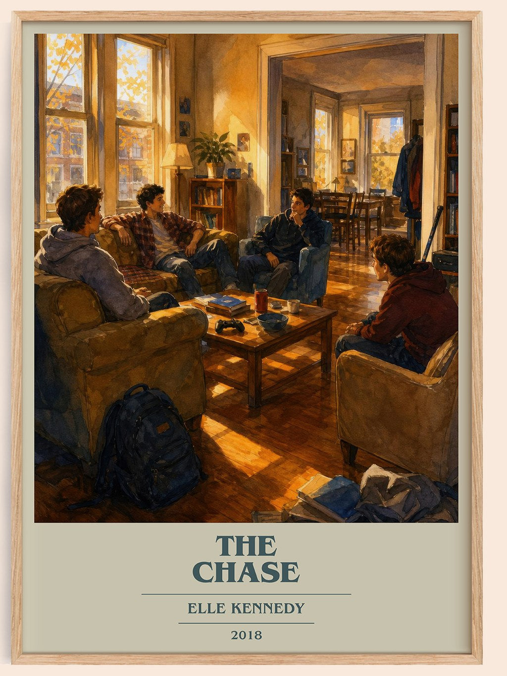 The Chase book cover book poster by Elle Kennedy – framed literary art print