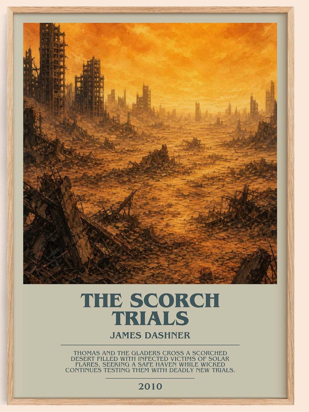 The Scorch Trials bookish book poster by James Dashner – framed literary art print