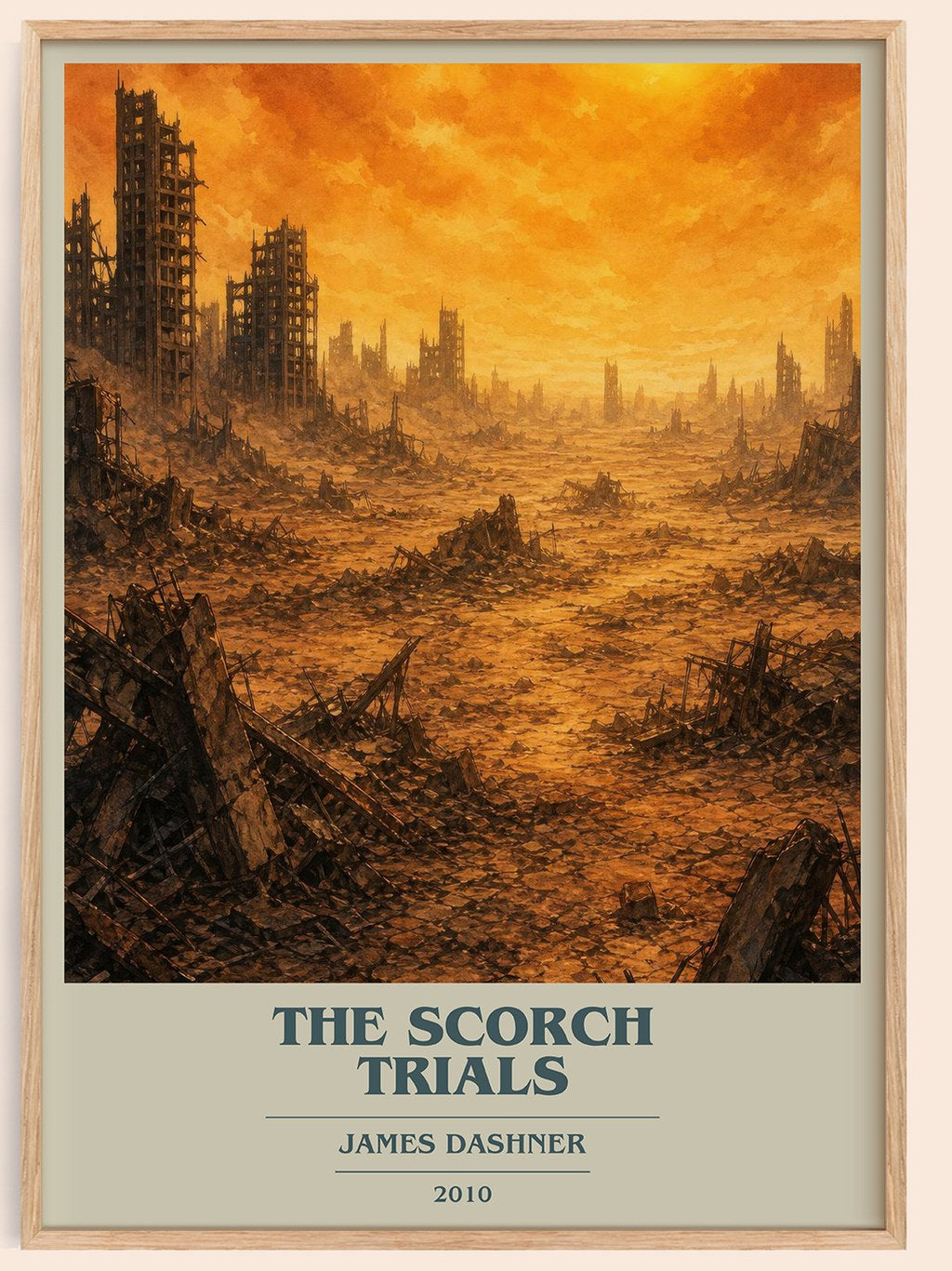 The Scorch Trials book cover book poster by James Dashner – framed literary art print
