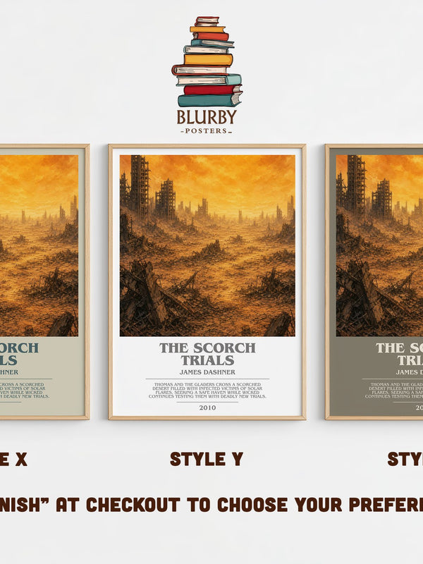 The Scorch Trials bookish print in frame leaning in hallway – dystopian wall art