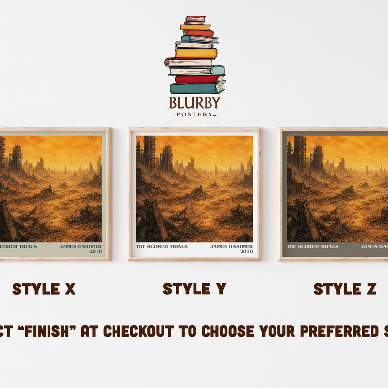 The Scorch Trials literary print in frame leaning in hallway – dystopian wall art