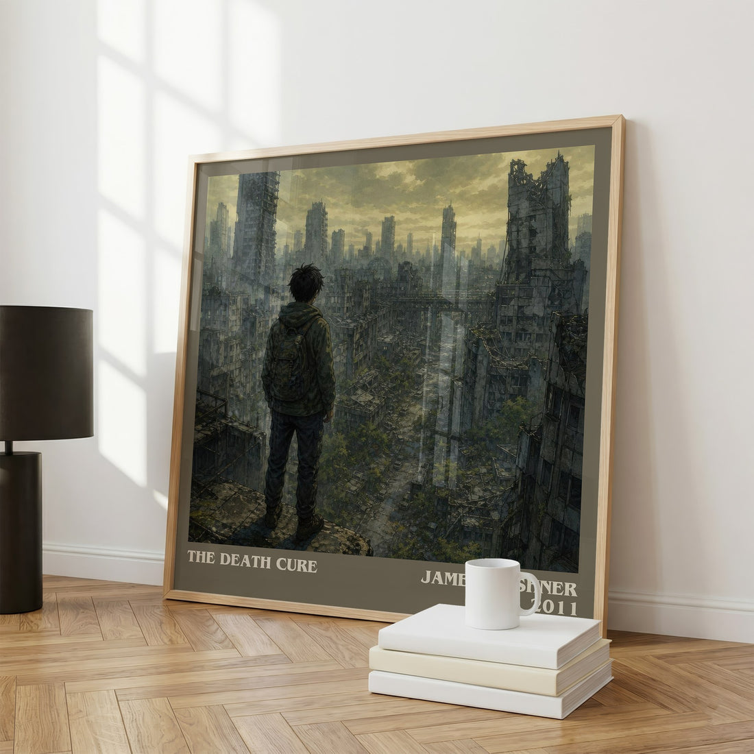 The Death Cure literary print framed by window – literary home decor