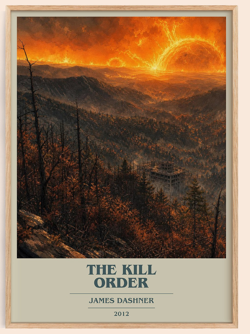 The Kill Order book cover book poster by James Dashner – framed literary art print