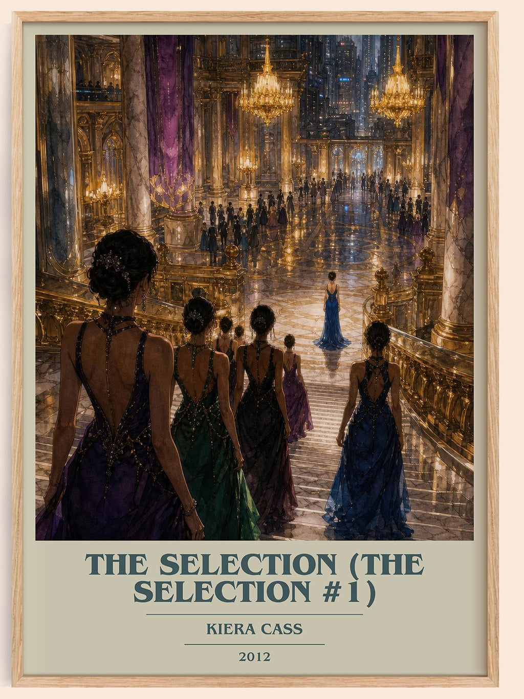 The Selection (The Selection #1) book cover book poster by Kiera Cass – framed literary art print