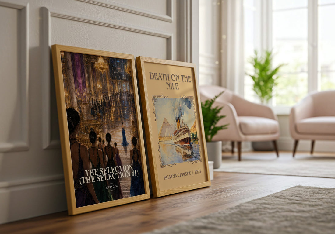 The Selection (The Selection #1) watercolour print framed by window – literary home decor