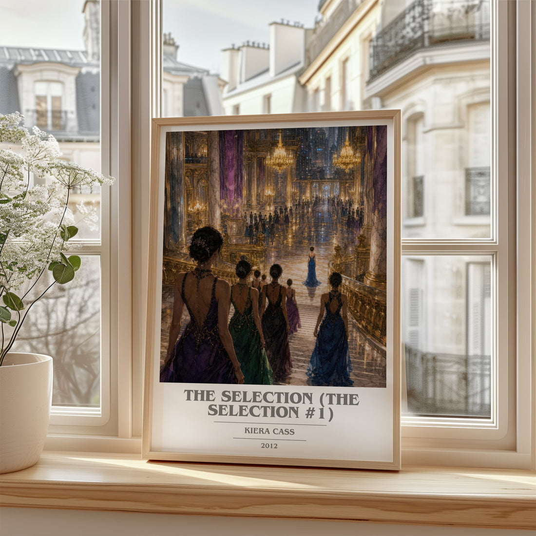 The Selection (The Selection #1) book cover poster colour and style options – Kiera Cass book art (mockup)