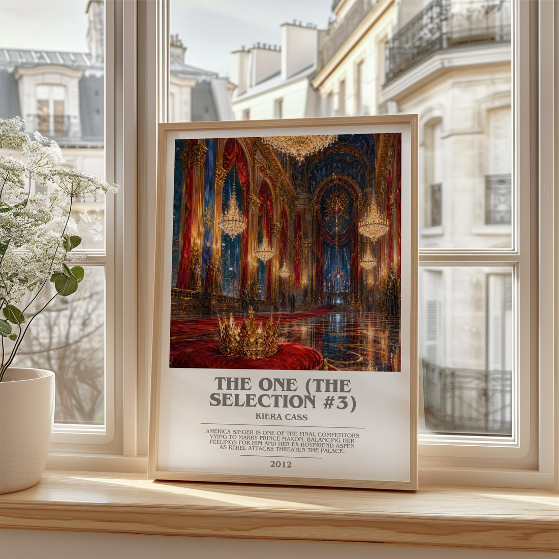 The One (The Selection #3) bookish poster colour and style options – Kiera Cass book art (mockup)