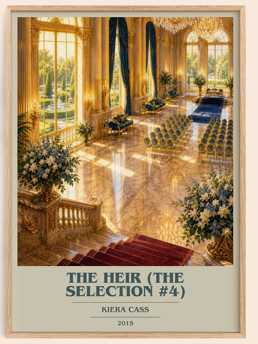The Heir (The Selection #4) book cover book poster by Kiera Cass – framed literary art print