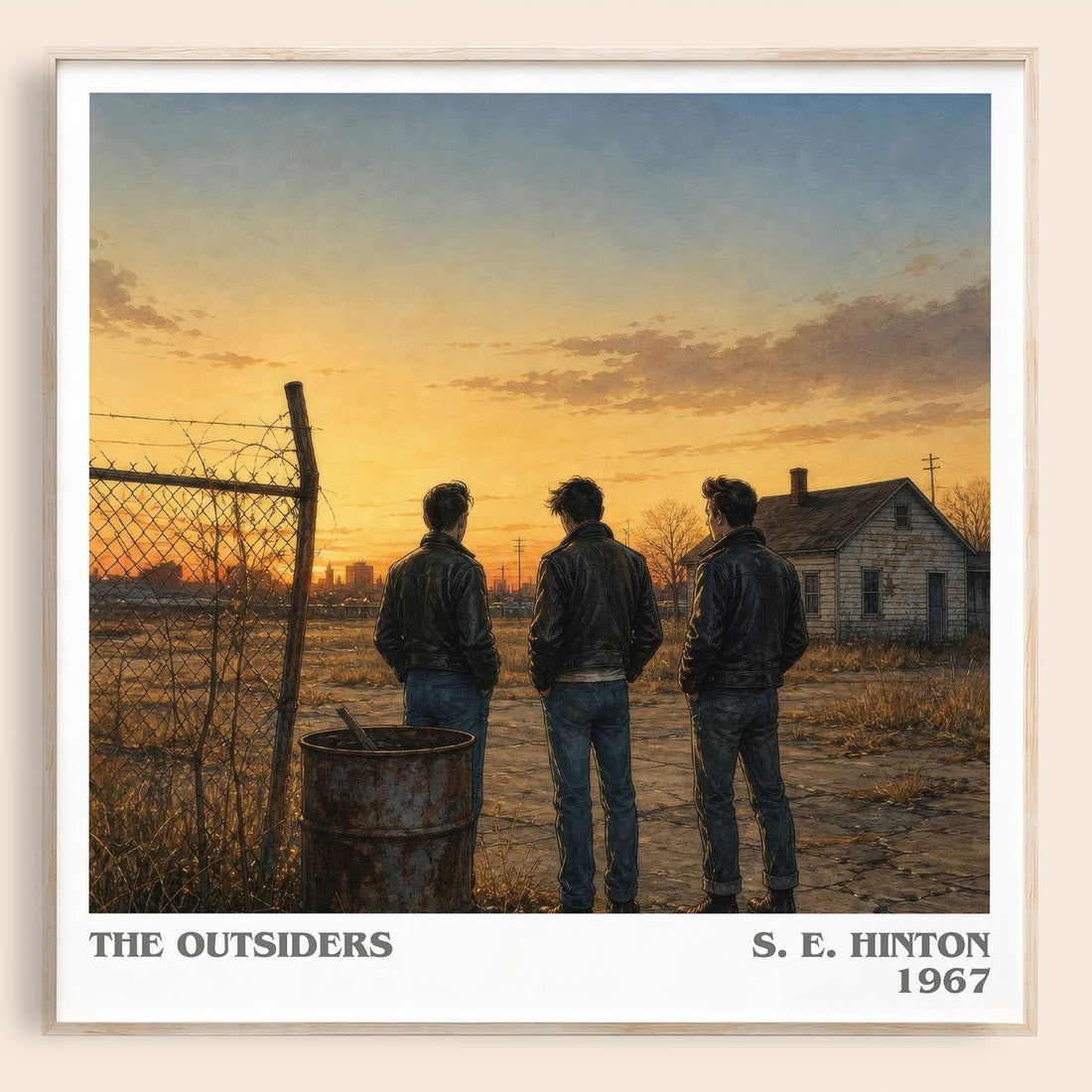 The Outsiders literary book poster by S. E. Hinton – framed literary art print