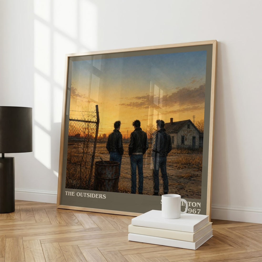The Outsiders literary print framed by window – literary home decor