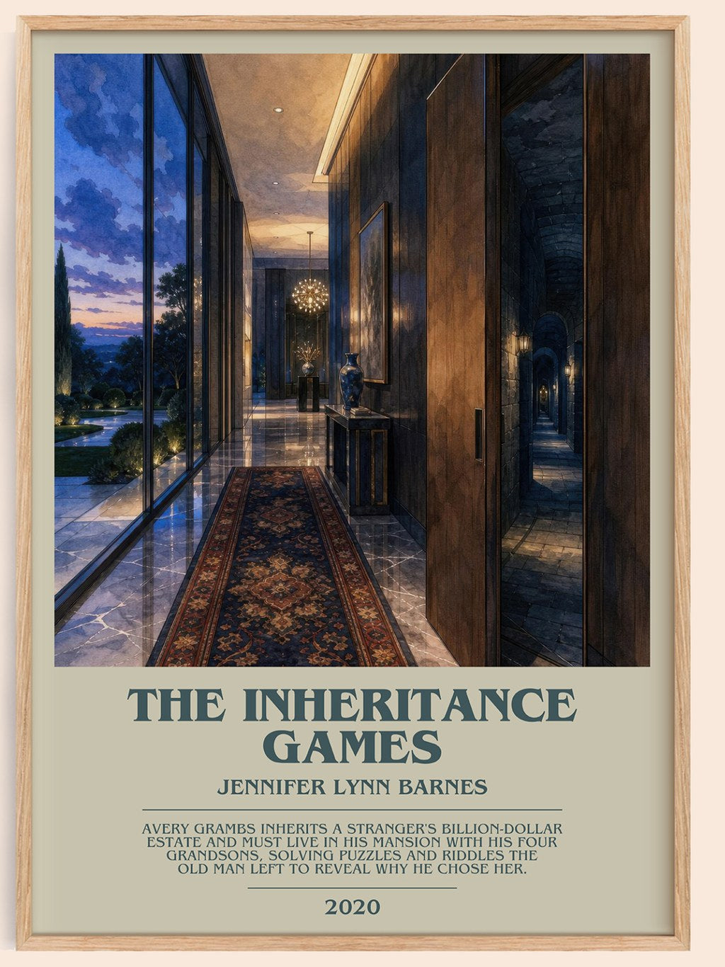 The Inheritance Games bookish book poster by Jennifer Lynn Barnes – framed literary art print