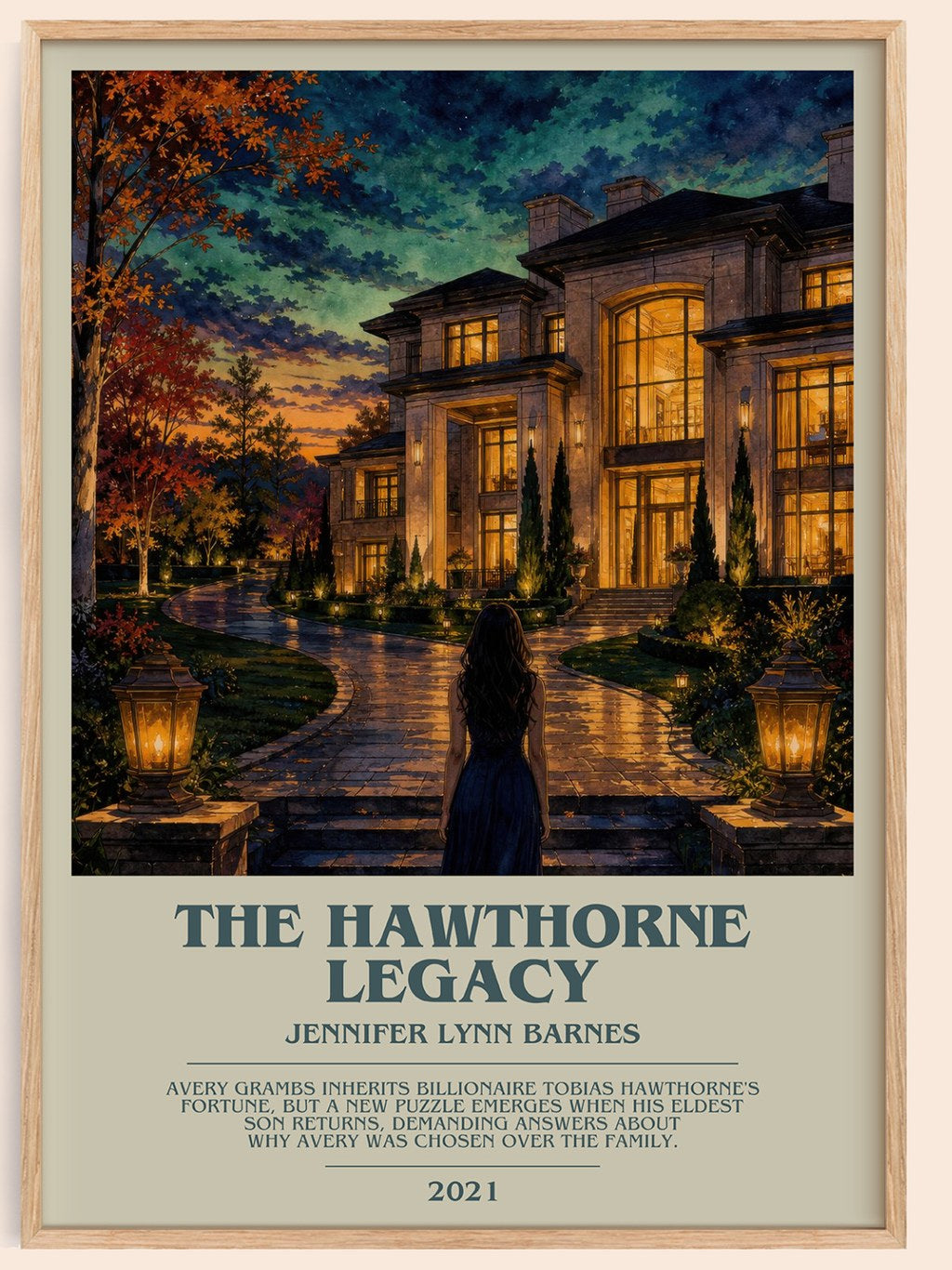 The Hawthorne Legacy bookish book poster by Jennifer Lynn Barnes – framed literary art print