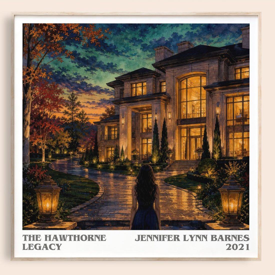 The Hawthorne Legacy literary book poster by Jennifer Lynn Barnes – framed literary art print