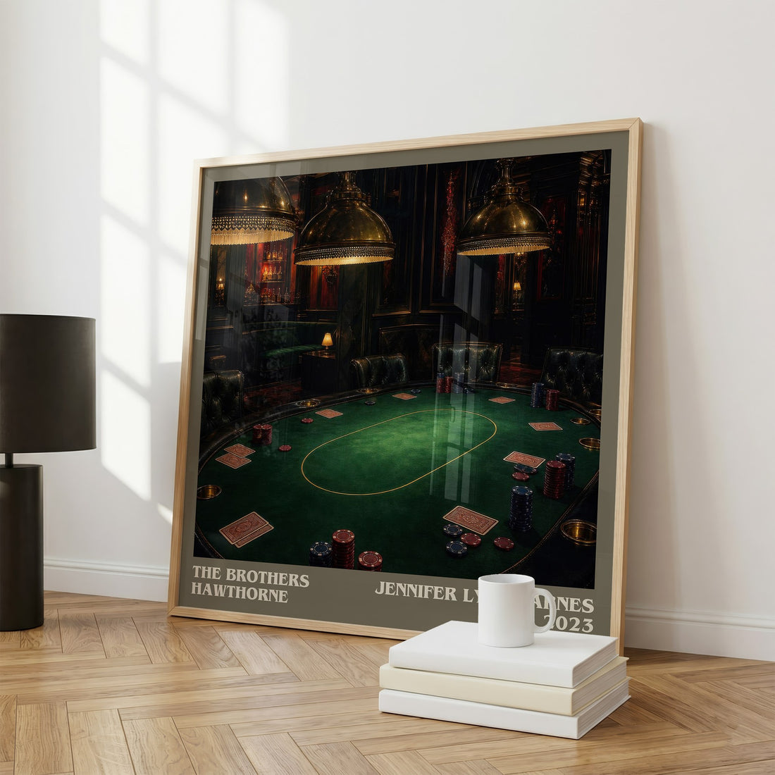 The Brothers Hawthorne literary print framed by window – literary home decor