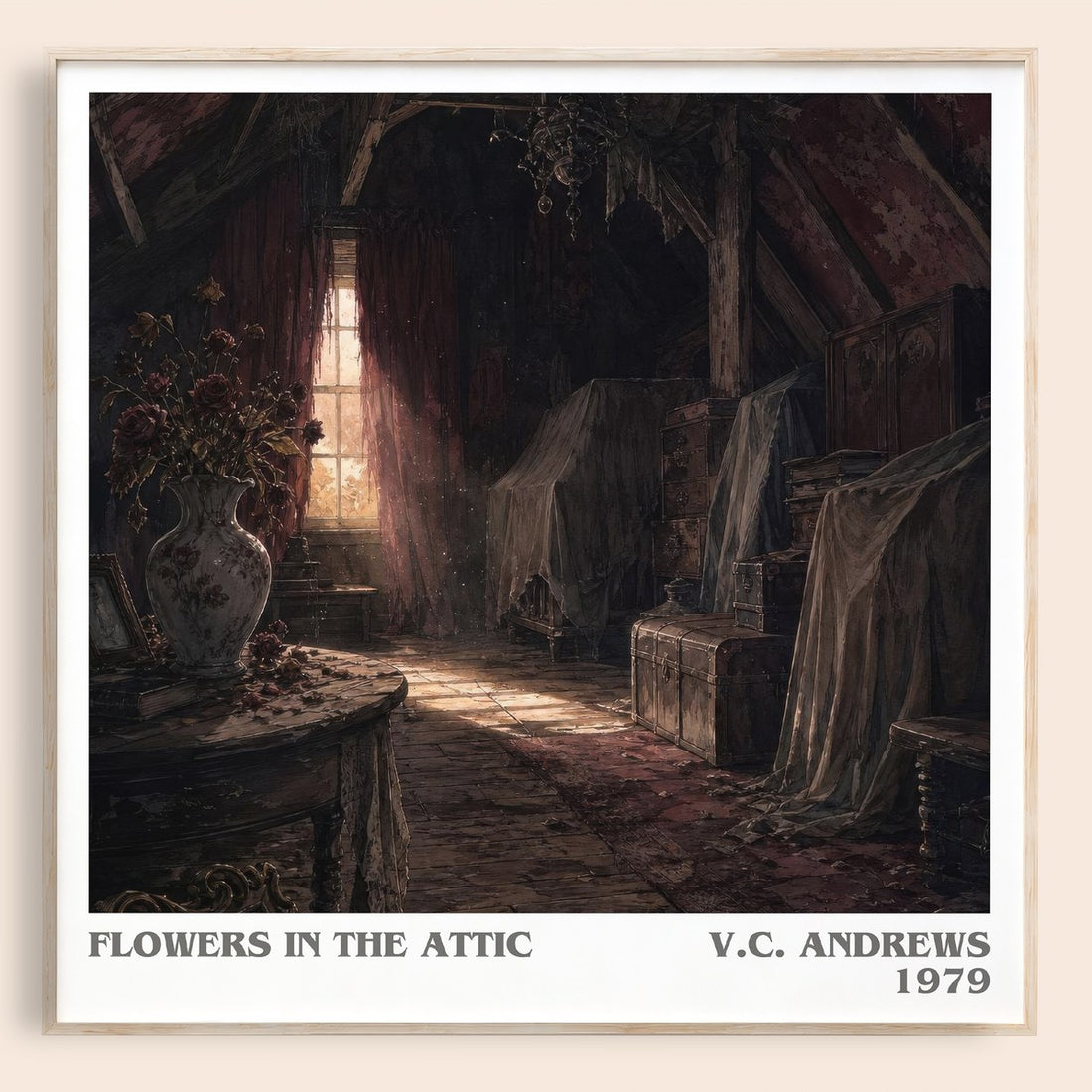 Flowers in the Attic literary book poster by V.C. Andrews – framed literary art print