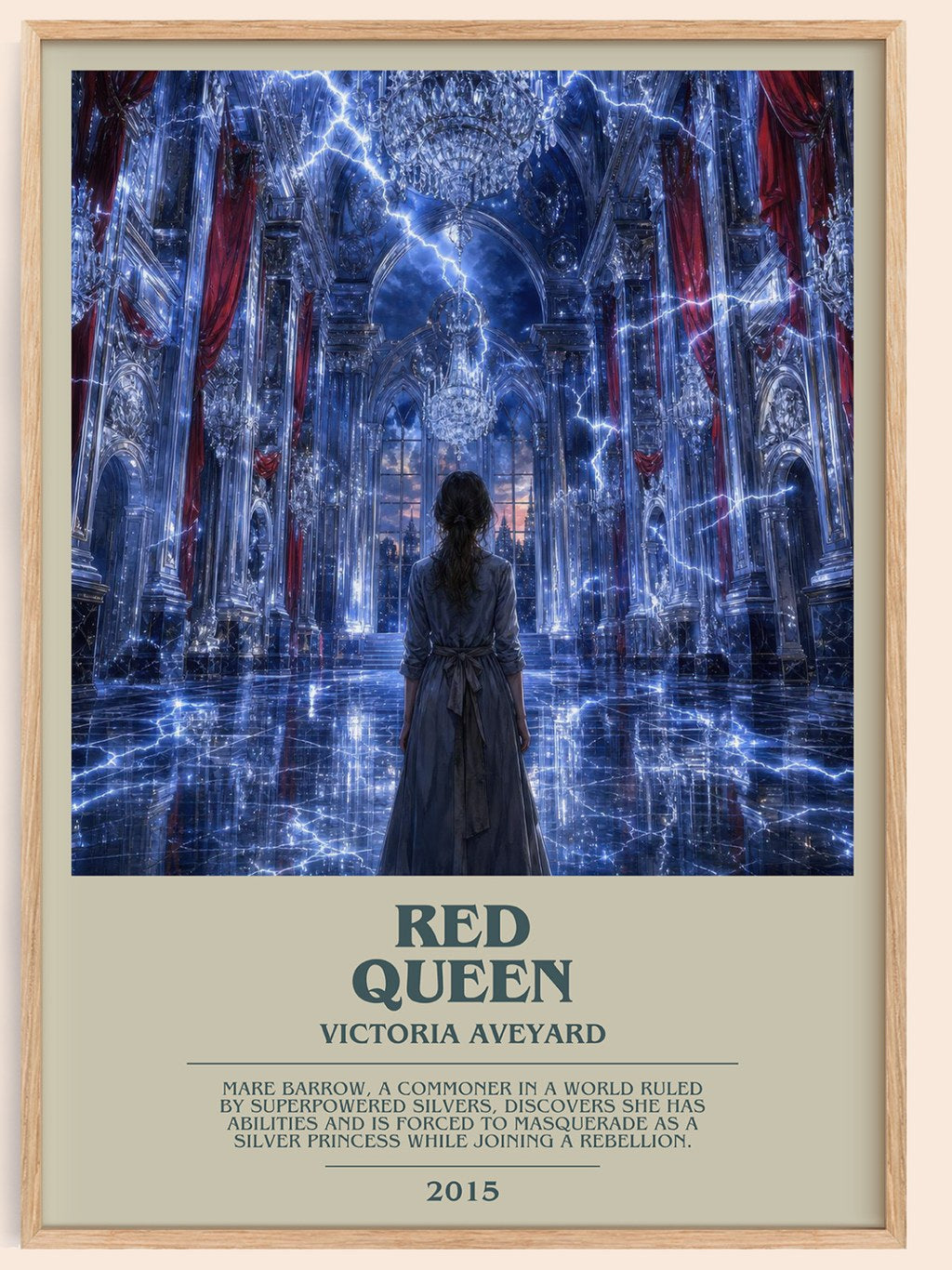 Red Queen bookish book poster by Victoria Aveyard – framed literary art print
