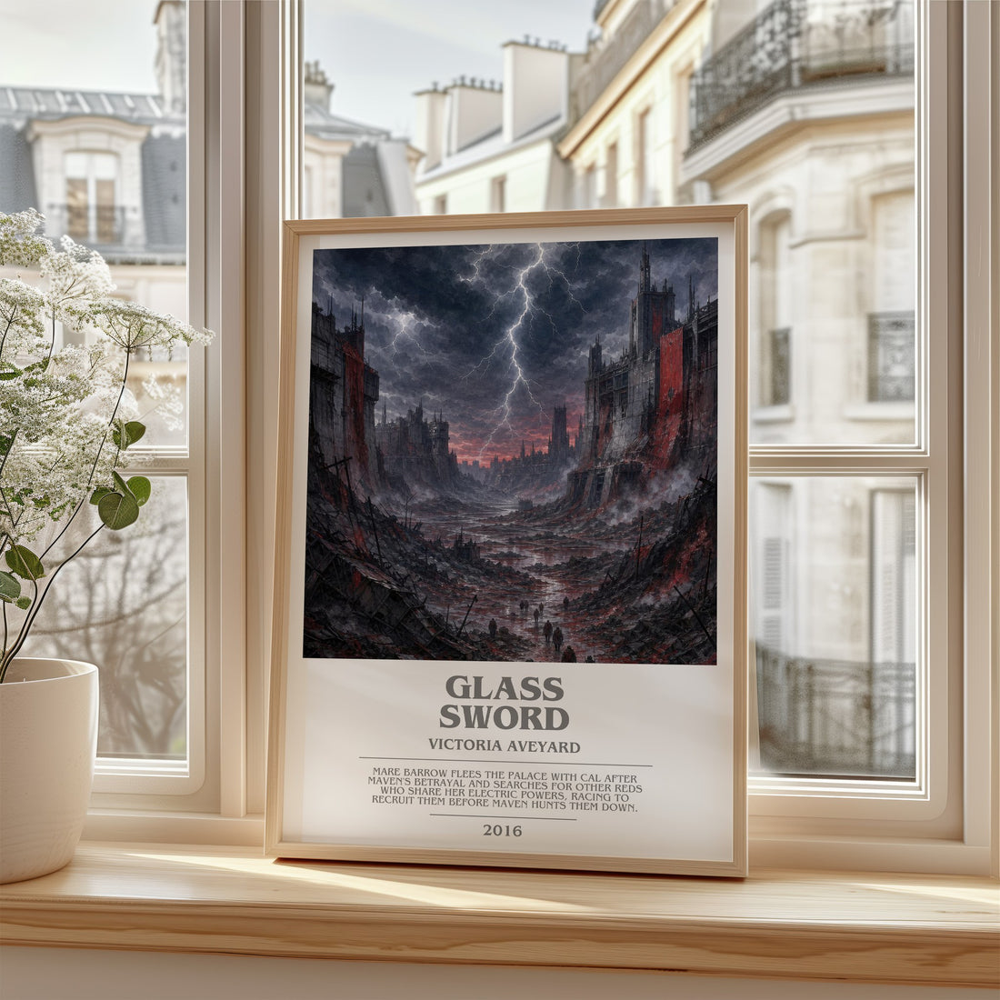 Glass Sword bookish poster colour and style options – Victoria Aveyard book art